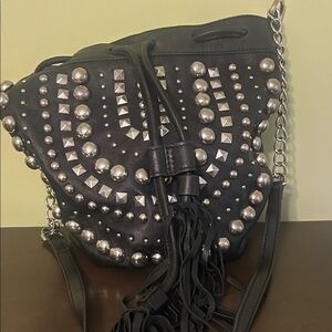 Urban Outfitters Black Studded Crossbody Bag